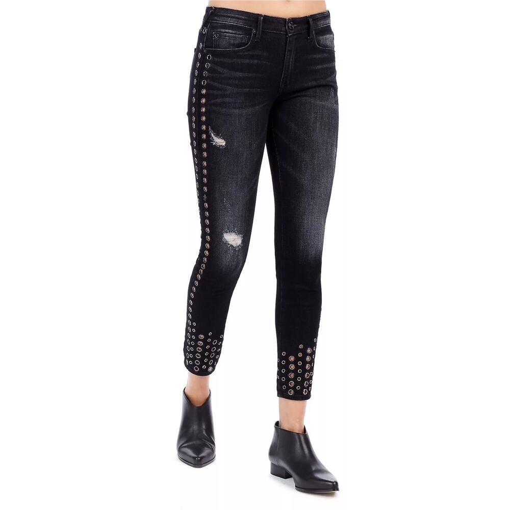 True Religion Women’s 29 Halle Mid Rise Super Skinny Jeans in Rock Solid Wash - Picture 3 of 14